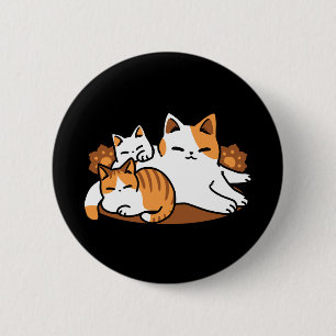 Relaxing Cat Art - 'Laze Furr Days' voor kattenlie Ronde Button 5,7 Cm