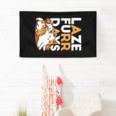 Relaxing Cat Art - 'Laze Furr Days' voor kattenlie Spandoek (Insitu)