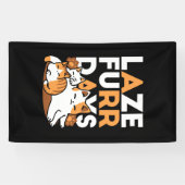 Relaxing Cat Art - 'Laze Furr Days' voor kattenlie Spandoek (Horizontaal)