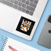 Relaxing Cat Art - 'Laze Furr Days' voor kattenlie Sticker (Laptop met iPhone)