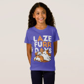 Relaxing Cat Art - 'Laze Furr Days' voor kattenlie T-shirt (Voorkant volledig)