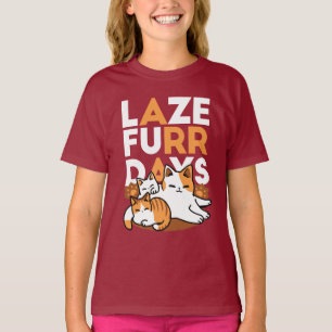 Relaxing Cat Art - 'Laze Furr Days' voor kattenlie T-shirt