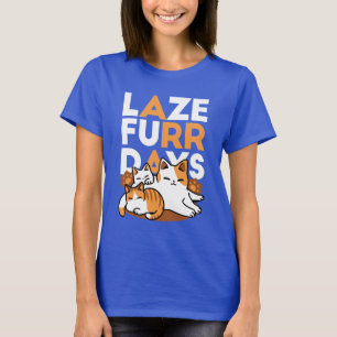 Relaxing Cat Art - 'Laze Furr Days' voor kattenlie T-shirt
