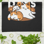Relaxing Cat Art - 'Laze Furr Days' voor kattenlie Theedoek (Gevouwen)