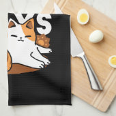 Relaxing Cat Art - 'Laze Furr Days' voor kattenlie Theedoek (Quarter Fold)