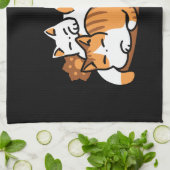 Relaxing Cat Art - 'Laze Furr Days' voor kattenlie Theedoek (Gevouwen)