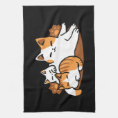 Relaxing Cat Art - 'Laze Furr Days' voor kattenlie Theedoek (Verticaal)