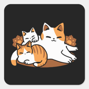 Relaxing Cat Art - 'Laze Furr Days' voor kattenlie Vierkante Sticker