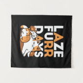 Relaxing Cat Art - 'Laze Furr Days' voor kattenlie Wandkleed (Voorkant (horizontaal))