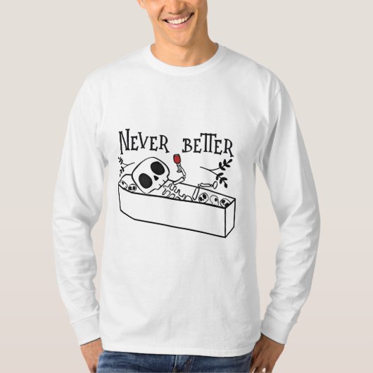 Relaxing Coffin Skeleton T-shirt (Voorkant)