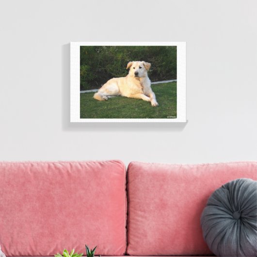 Relaxing Dog Canvas Afdruk (Insitu (Woonkamer))