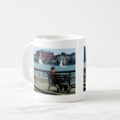 Relaxing door de Skyline van Manhattan Koffiemok (Voorkant links)
