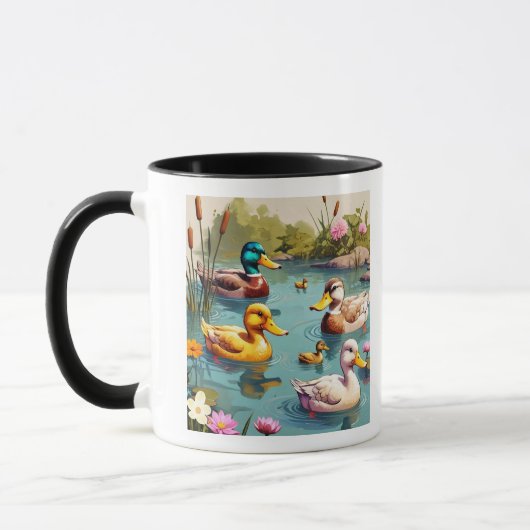 "Relaxing Duck Pond Uitzicht" Mok (Links)