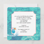 Relaxing Flamingo Floating On a Pool Mattress Kaart (Achterkant)