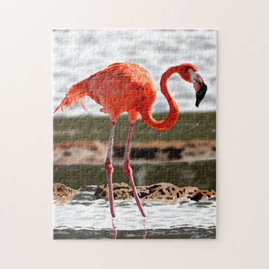 Relaxing Flamingo Legpuzzel (Verticaal)