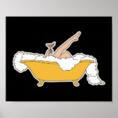 Relaxing in Bathroom Poster (Voorkant)