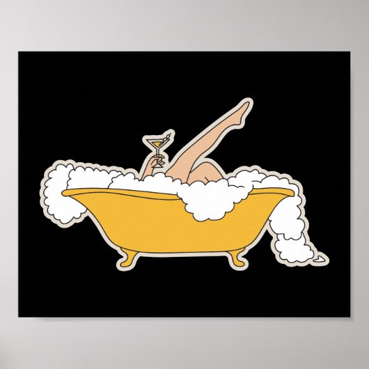 Relaxing in Bathroom Poster (Voorkant)
