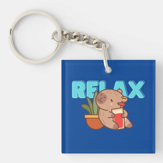 Relaxing Knaagdier Keyring Sleutelhanger (Voorkant)