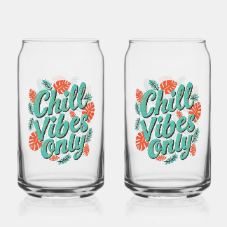 Relaxing Summer Chill Vibes Only Typography Blikvorm Glas
