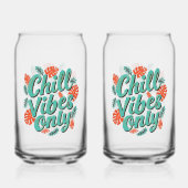 Relaxing Summer Chill Vibes Only Typography Blikvorm Glas (Achterkant)