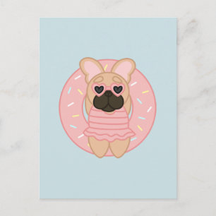 Relaxing Summer Fawn Coat French Bulldog in Lilo Briefkaart