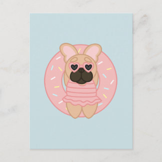 Relaxing Summer Fawn Coat French Bulldog in Lilo Briefkaart