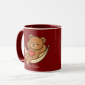 Relaxing Teddy Bear Love Mug – Valentine Gift Mok (Voorkant links)