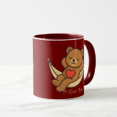 Relaxing Teddy Bear Love Mug – Valentine Gift Mok (Voorkant rechts)