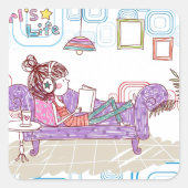 Relaxing Vierkante Sticker (Voorkant)