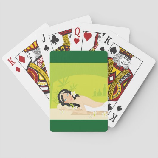 Relaxing Zen Spa Woman Tropical Wellness Pokerkaarten (Achterkant)