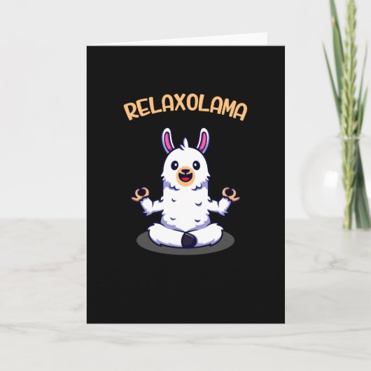 Relaxolama Funny Llama Meditation Alpaca Yoga Kaart (Voorkant)