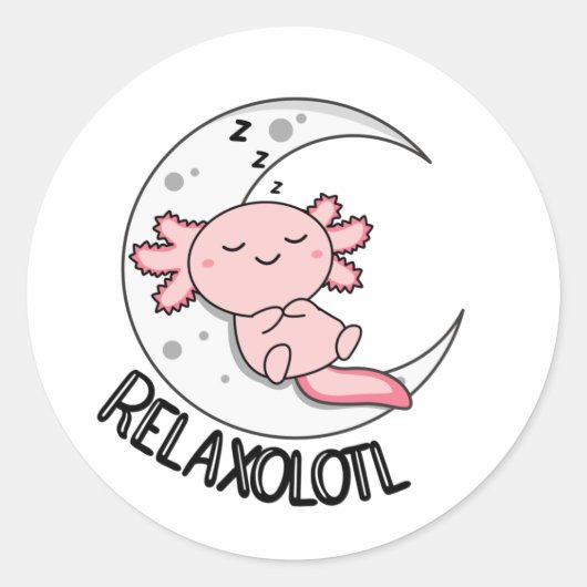 Relaxolotl Axolotl Lovers, Cute Animals Relax Clas Ronde Sticker (Voorkant)