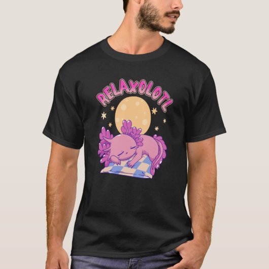 Relaxolotl Cute Axolotl Lazy Animal Salamander Axo T-shirt (Voorkant)