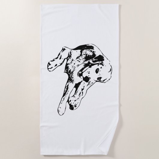 relaxte gouden lijnen strandlaken (Voorkant)