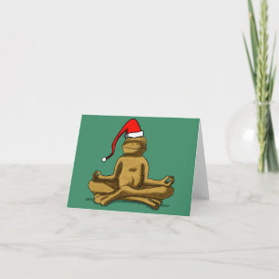 Relaxte kikker met Kerstmis Kaart