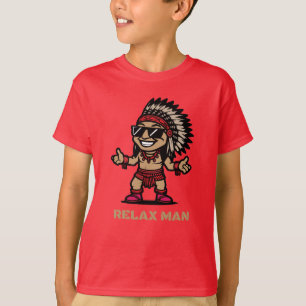 relaxte man cartoon t-shirt