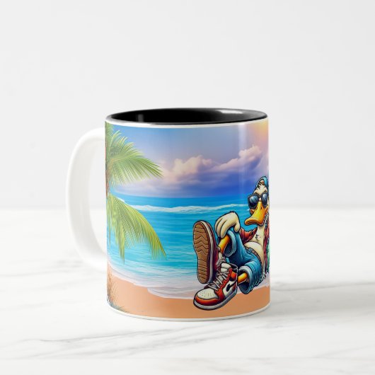 relaxte strandende eend Mok (Voorkant links)