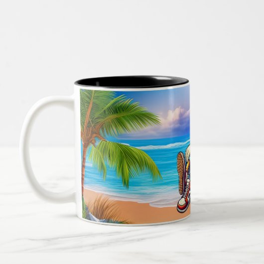relaxte strandende eend Mok (Links)