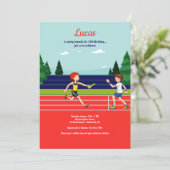 Relay Race Birthday Party Uitnodiging (Staand voorkant)