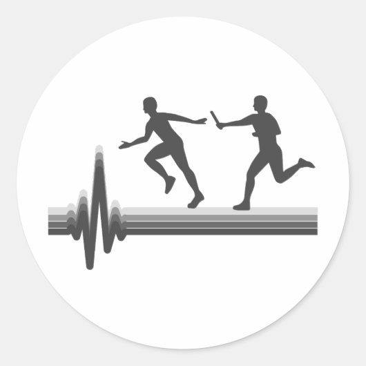 Relay Race run Athlete Runner Running Evolution Ronde Sticker (Voorkant)