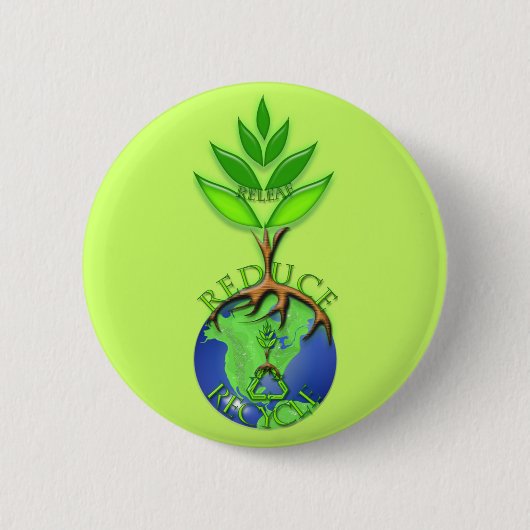 Releaf Reduceer Recyclen Ronde Button 5,7 Cm (Voorkant)