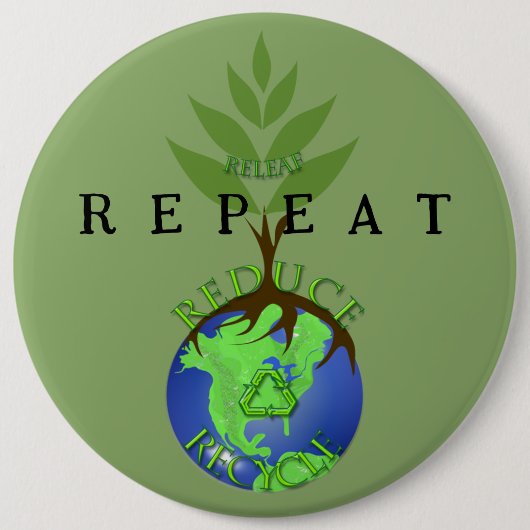 Releaf Reduceer Recyclen Ronde Button 6,0 Cm (Voorkant)
