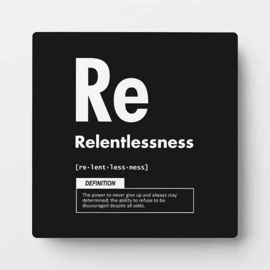 Relentless - element van succes - Motivatie Fotoplaat (Voorkant)