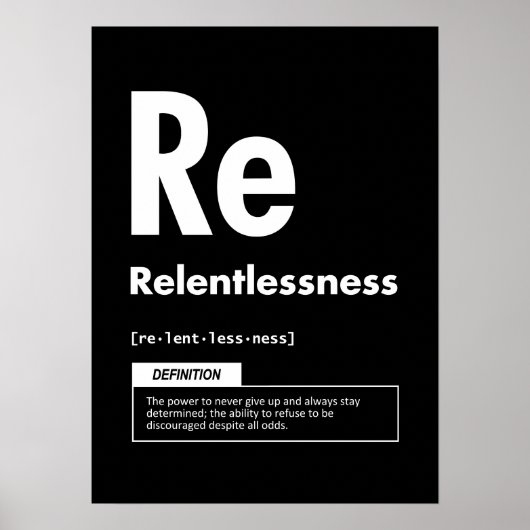 Relentless - element van succes - Motivatie Poster (Voorkant)