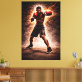 Relentless Force – Boxing Power Canvas Print (Insitu (Woonkamer))