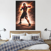 Relentless Force – Boxing Power Canvas Print (Insitu (Slaapkamer))