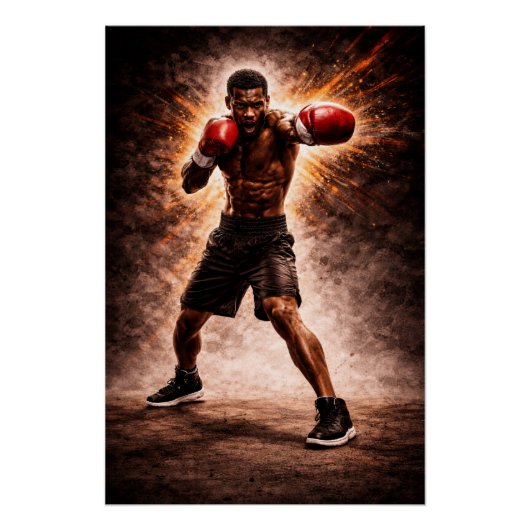 Relentless Force – Boxing Power Poster (Voorkant)
