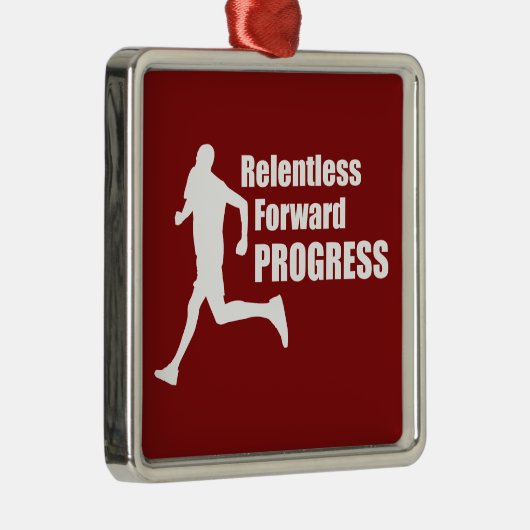 Relentless Forward Progress Running Metalen Ornament (Rechts)