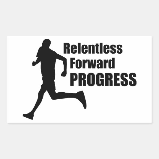 Relentless Forward Progress Running Rechthoekige Sticker (Voorkant)