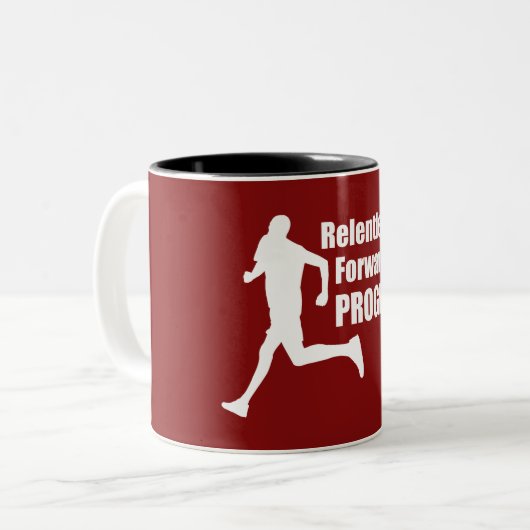 Relentless Forward Progress Running Tweekleurige Koffiemok (Voorkant links)
